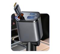 Adattatore per caricabatterie da auto retrattile 3 in 1 da 57 W USB C con cavo retrattile di tipo C/USB A, presa 12 V/24 V per iPhone 16 15 Pro Max iPad Galaxy S25/24/Ultra/Plus dispositivi Android