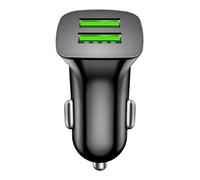 Adattatore per caricabatterie da auto USB - Presa rapida per telefono 5 V 3,1 A, tecnologia chip intelligente, dimensioni 5,7 2,8 2 cm + da 2,24 1,1 0,79 pollici, materiale PC ABS ignifugo