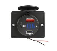 Adattatore per caricabatterie per auto - Adattatore di ricarica rapida con display di tensione digitale | Alimentatore USB universale per veicoli, per camion, SUV, berlina, camper, moto, yacht | Sma