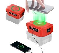 Adattatore per caricabatterie USB a batteria Einhell senza fili per Einhell da 18 V, adattatore USB senza fili, con uscita USB e tipo C, per lavori all'aperto, campeggio, viaggi