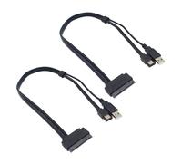 Adattatore per cavo dati USB alimentato da 2x 2,5 pollici per hard disk SATA 22 pin a ESATA, ottimizzato per SSD, supporta UASP SATA