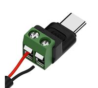- Adattatore per cavo, maschio a 2 pin, senza saldatura, adattatore USB a morsetto a vite a 2 pin, per riparazione industriale, scienza, ricarica, telefoni cellulari, tablet, fotocamere