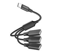 Adattatore per cavo USB C maschio a tre USB femmina,da tipo C a 3 tipo A 2.0Port Splitter Dongle cavo convertitore connettore multiplo multi hub per MacBook,iPad Pro Air,Microsoft Surface Go,PC,laptop