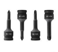 Adattatore per chiave a bussola da 3/8", per punte cacciavite PZ1 PZ2 PZ3 PZ4, convertitore da codolo esagonale a presa, adattatore da 60 mm, 4 pezzi, nero