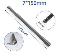 Adattatore per chiave a bussola esagonale da 150 mm, per uso automobilistico, lavorazione del legno e macchinari (magnetico 7 mm)