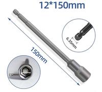 Adattatore per chiave a bussola esagonale da 150 mm, per uso automobilistico, lavorazione del legno e macchinari (magnetico, 12 mm)