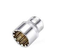 Adattatore per chiave a cricchetto a 12 punti a specchio da 3/8 di pollice per chiave a cricchetto per punta Torx, struttura in acciaio al cromo vanadio (17 mm)