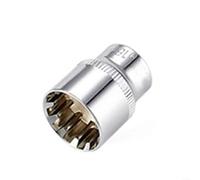 Adattatore per chiave a cricchetto da 3/8", 12 punti, a specchio, testa a bussola corta per Torx in acciaio al cromo vanadio resistente alle punte (16 mm)