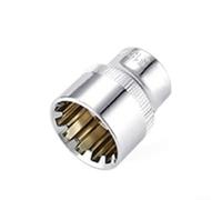 Adattatore per chiave a cricchetto da 3/8", 12 punti, a specchio, testa a bussola corta per Torx in acciaio al cromo vanadio resistente alle punte (18 mm)