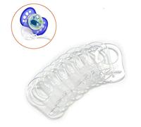 Adattatore Per Clip Fittizio,Anello Adattatore Clip in Silicone 10 Pezzi Trasparente Clip per Supporto per Ciuccio fFittizio per Ciuccio MAM NUK