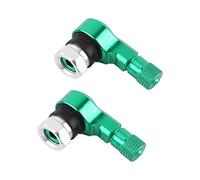 Adattatore per copri valvole valvola a gomito inclinato 90 gradi per scooter moto per auto(Green)