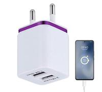 Adattatore per cubica con doppia porta USB, blocco caricatore doppio USB,Caricatore da muro con ricarica intelligente - Caricabatterie da muro per cellulare Caricabatterie doppio portatile da viag