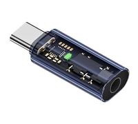 Adattatore per cuffie audio da USB tipo C a jack da 3,5 mm, convertitore per cuffie Dac Usbc per la maggior parte dei dispositivi di tipo C, telefoni cellulari, tablet (blu trasparente)