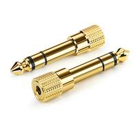 Adattatore per cuffie da 3,5 mm femmina a 6,35 mm maschio, 2 confezioni da 1/4" a 1/8" adattatore stereo per cuffie jack AUX placcato convertitore jack per pianoforte digitale, tastiera, ecc