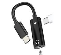 Adattatore per cuffie da USB C a cavo AUX audio a splitter da 3,5 mm, per iPhone 17, 16, 15 Pro Max, compatibile con connettore per cuffie Samsung, connettore DAC, adattatore di ricarica per auto