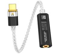 Adattatore per cuffie da USB C a DAC da 3,5 mm con doppio chip CX31993 e MAX97220, amplificatore di decodifica portatile ad alta risoluzione 32bit/384 kHz, con cavo OCC placcato argento per iPhone