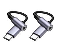 Adattatore per cuffie da USB tipo C a jack da 3,5 mm, adattatore audio digitale Aux a USB C, per Samsung Galaxy Pixel, iPad Pro, Huawei, Xiaomi ecc. (2 da USB-C a femmina da 3,5 mm)