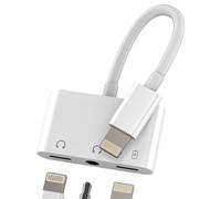 Adattatore per cuffie Lightning (3 in 1) 3,5 mm Aux Audio Jack per iPhone 14 13 Pro Max per Apple MFi Certified Caricabatterie Charge Connector per iPad Headphone Microfono Ricarica Doppia Spina Auto
