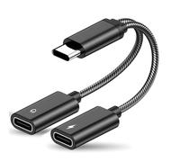 Adattatore per cuffie USB C e Ricarica, Sdoppiatore cuffie usb c, Doppio tipo C Cavo Audio Aux Ricarica per Auricolari Splitter, Adattatore Compatibile con Samsung Galaxy
