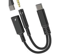 Adattatore per cuffie USB C su Aux Audio per iPhone 17 16 15 Pro Max per Apple iPad Compatibile con cavo Samsung S25 a 3,5 mm DAC Auto Cellulare Connettore Splitter Jack Cuffie Adattatore di Ricarica