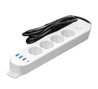 Adattatore Per Da Viaggio - Ciabatta Adattatore Per Da Viaggio | Striscia Di Prese Multipresa Standard Europeo Con Uscita USB 5V2.1A | Prolunga Per Sicura Per Casa E Dormitorio