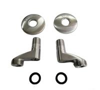 Adattatore per doccia in acciaio inossidabile 304, testa angolare con piede curvo e gamma regolabile da 8 cm a 22 cm per installazioni di rubinetti a parete