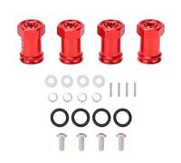 Adattatore per esagonale per ruota in alluminio RC, estensione offset da 15 mm, giunto esagonale per MINI E REVO 1/16 RC Car Upgrade Accessori 4 pezzi da 12 mm (Rosso)