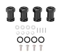 Adattatore per esagonale per ruota in alluminio RC, estensione offset da 15 mm, giunto esagonale per MINI E REVO 1/16 RC Car Upgrade Accessori 4 pezzi da 12 mm (Nero)
