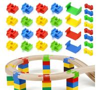 Adattatore per Ferrovia in Legno 28 pezzi Connettori per Ferrovia in Plastica Adatto Giocattoli Trenino Fai da Te Accessori per Bambini di Età Compresa Tra 3 e 7