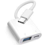 Adattatore per fotocamera Apple USB-C a USB con porta di ricarica da 30 W per iPhone 17/16/15, cavo OTG USB 3.0 certificato MFi, compatibile con MacBook Pro Air, iPad Pro/Air, iMac, Galaxy S25 e altri