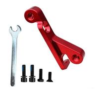 Adattatore per freno a disco per bicicletta, in alluminio CNC, montaggio laterale a staffa piatta per rotori da 160 mm/180 mm, compatibile con Hope e, nero (rosso)