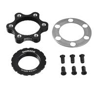 Adattatore per freno a disco trasforma il montaggio del disco in 6 fori per asse passante Shimano Centerlock Noir
