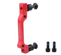 Adattatore per freno bicicletta per telaio e forcella compatibile con pilastro A 74,2 mm e pilastro B da 51 mm, supporto rotori da 160 mm e 180 mm (160 rosso)