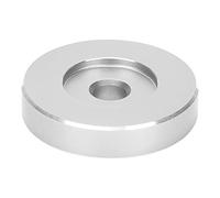 Adattatore per giradischi da 45 giri/min, foglio di conversione con foro grande, in vinile, nero, adattatore a morsetto per la maggior parte dei dischi con fori grandi (argento)