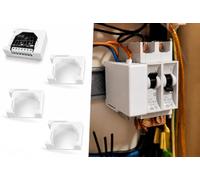 Adattatore per guida DIN da 35 mm x 7,5 mm, compatibile con Shelly 1 Mini Gen 3 e Shelly Plus (confezione da 4), supporto di fissaggio per quadro elettrico e automazione domestica (bianco, Sh€lly Plus