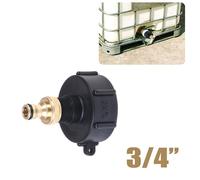 Adattatore per ibc Serbatoio Connettore 3/4 Filettato Plastica + Ottone