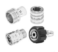Adattatore per idropulitrice in acciaio inossidabile 38 Quick Connect con M22 14 mm a prova di perdite, alta pressione fino a 5000 PSI per vari detergenti (set da quattro pezzi)