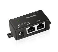 Adattatore per iniettore Gigabit PoE, iniettore PoE da 30 W, iniettore Gigabit Power Over Ethernet Plus, trasmissione dati elevata compatibile con IEEE 802.3af/at, fino a 100 metri