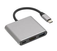 Adattatore per Interfaccia Multimediale HD di Tipo C, Interfaccia Multimediale HD 3 in 1 in Lega di Alluminio Ad Alta velocità da 5 Gbps per Adattatore USB per Tablet da Laptop a Telefono