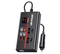 Adattatore per inverter, convertitore di potenza portatile, USB veloce, 200 W, ricarica dispositivo per convertire 12 V, 24 V, DC a 110 V, 220 V, AC in auto Travel Home Use, nero