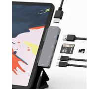 Adattatore per iPad Pro USB C Hub M2 M1 12.9 11 2022-2018/iPad Air 4/5/iPad Mini 6, adattatore USB C 7in1 con HDMI 4K, jack da 3,5 mm, USB 3.0, PD 60W, SD/TF, dati USB-C 3.0, accessori iPad