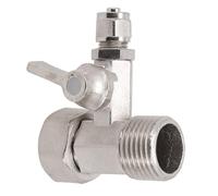 Adattatore per linea dell'acqua con valvola di arresto angolare per tubi da 1/4", finitura cromata per evitare perdite e rotture