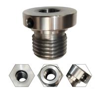 Adattatore per mandrino per tornio per legno, convertitore mandrino filettato da 25 mm a 18 mm, per utensili da tornitura, nero, 48 x 48 x 42 mm (25 mm a 18 mm)