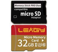 Adattatore per memory stick PSP con scheda Micro SD da 32 GB, Micro SD/SDHC/SDXC a Memory Stick PRO Duo MagicGate, compatibile con PlayStation portatile, fotocamera, Handycam, telefono cellulare e PSP