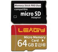 Adattatore per memory stick PSP con scheda Micro SD da 64 GB, Micro SD/SDHC/SDXC a Memory Stick PRO Duo MagicGate, compatibile con PlayStation portatile, fotocamera, Handycam, telefono cellulare e PSP