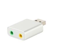 Adattatore per microfono, 7.1 canali USB esterno da 2.0 a 3 Scheda audio stereo da 5 mm Scheda audio Adattatore per altoparlante microfono audio (argento) Altoparlante 3D ad alte prestazioni per Windo