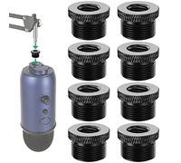 Adattatore per microfono da 3/8 femmina a 5/8 maschio, filettatura per Yeti X blu Yeti / Snowball / Razer Seiren X / Razer Seiren Mini Mic Boom Arm Stand, 8 pezzi (nero)