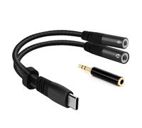 Adattatore per microfono USB C, scheda audio stereo esterna tipo C, splitter a Y per cuffie USB-C con jack da 3,5 mm, adattatore TRS per Mac Book Pro, i-Pad Pro, i-Phone 16/15, Galaxy S24/S23/S22/S21+