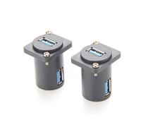 Adattatore per Montaggio A Pannello USB 3.0 con Uscita Angolata Connettore per Montaggio A Pannello USB 3.0 A Femmina Tipo D, Accoppiatore Passante