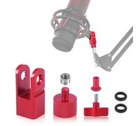 Adattatore per montaggio microfono in metallo, include adattatore a vite da 3/8" o 1/4" compatibile con Hyperx Quadcast Supporto per microfono e braccio braccio di ricambio per microfono (rosso)